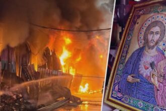 icoana cu iisus hristos intacta in urma incendiului masiv de la dragonul rosu oamenii spun ca este o adevarata minune 68aec9be0d04c